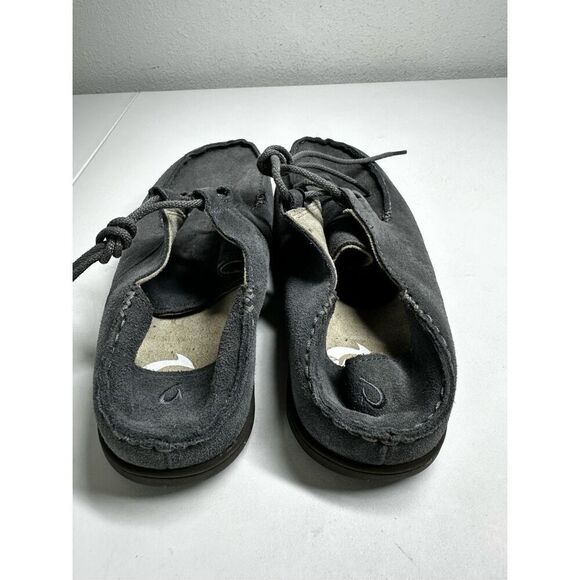 Men's Olukai Ohana Shoes Lace Up Sneaker Size US 10M EUR 43 Suede Gray EUC - Picture 5 of 11